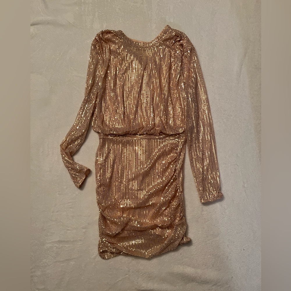 Gold sequin party dress